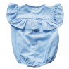 Baby Girls Blue Cotton Romper ::: Mexican Ethical  Kids Brand