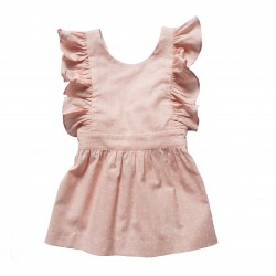 Girls Pink Polka Dots Ruffles Dress